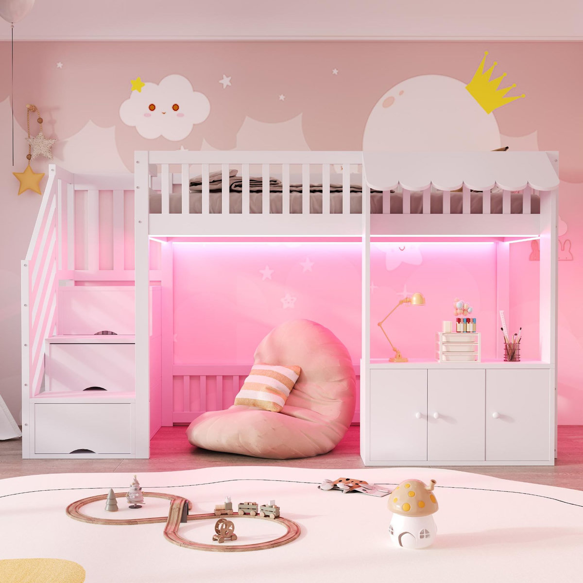 MERAX Lit mezzanine enfant