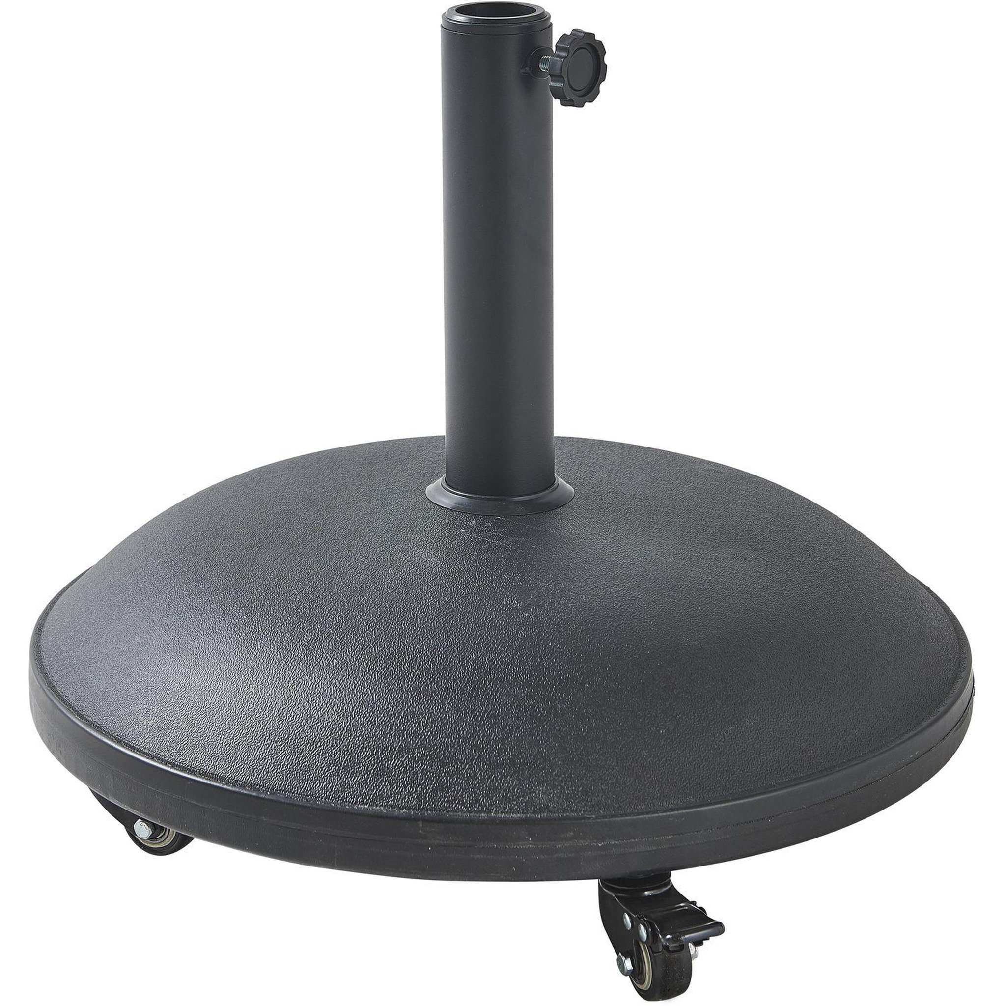 Voir la diapositive 2 : GARDENSTAR Pied de parasol rond - Résine - 25 kgs - Noir