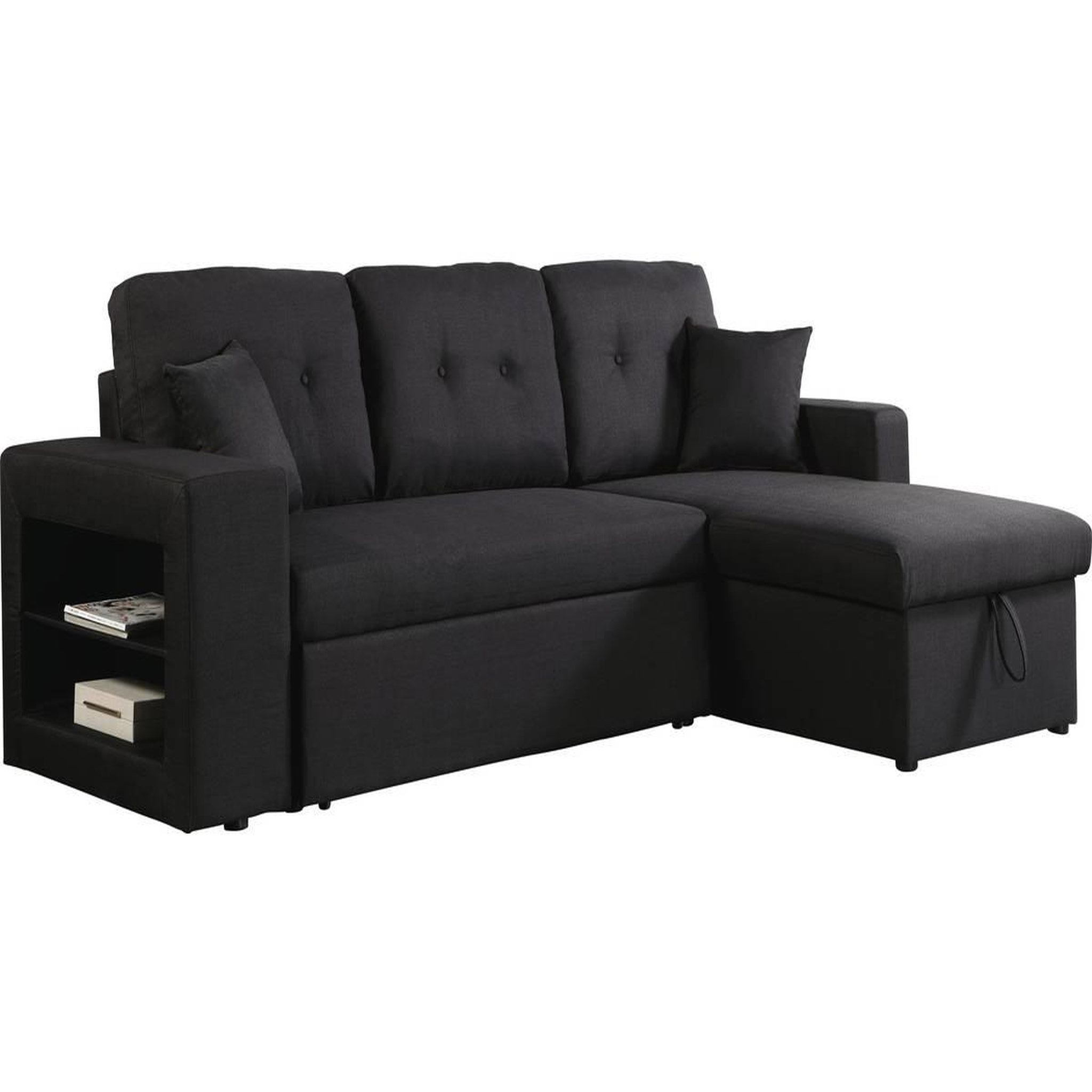 Habitat et Jardin Canapé d'angle convertible/réversible  axel  - 3 places - noir
