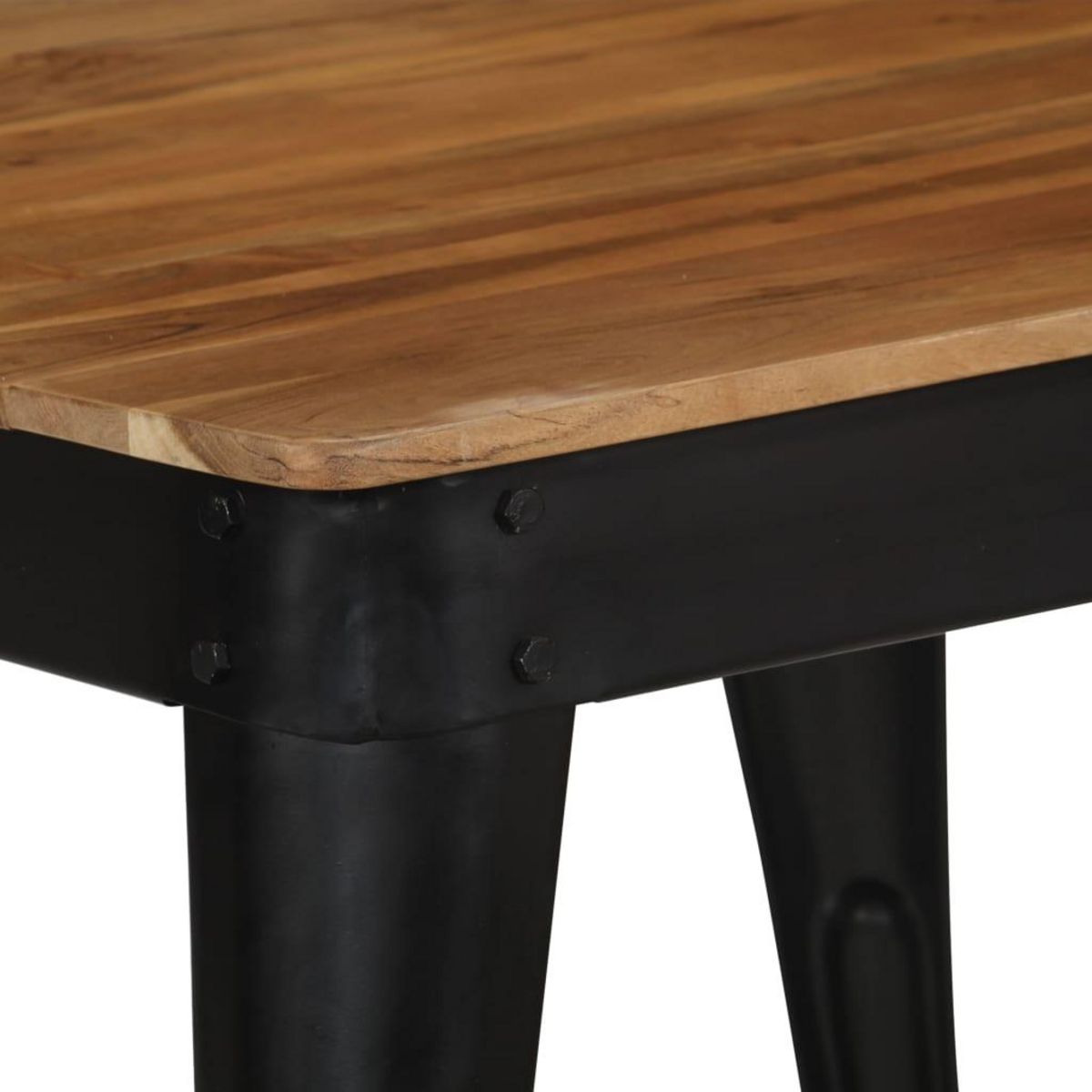 VIDAXL Table a manger Bois d'acacia massif et acier 75x75x76 cm