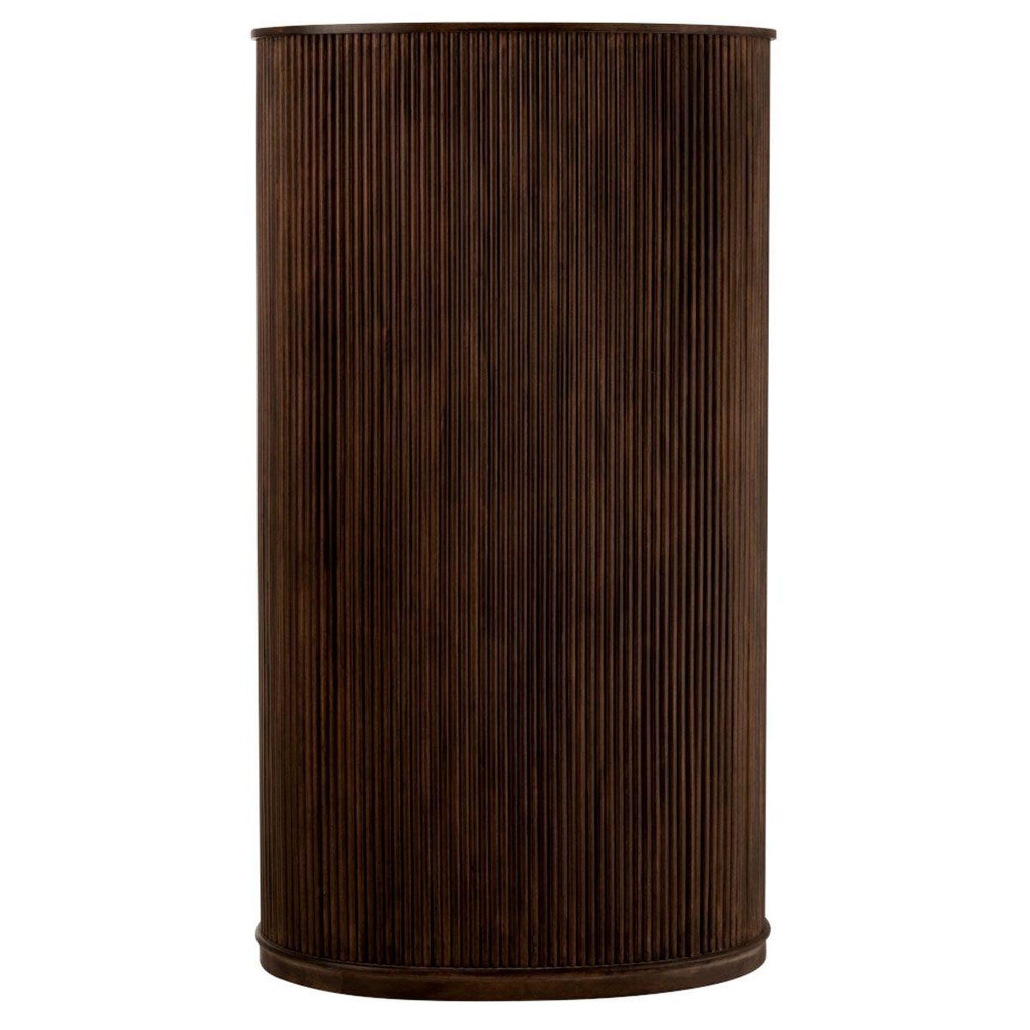 Voir la diapositive 4 : J-LINE Meuble de bar range-bouteilles  reyi  164cm marron