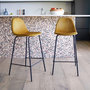 Voir la diapositive 2 : Rendez vous déco Lot de 2 chaises pour îlot central 65 cm en velours jaune-Henrik