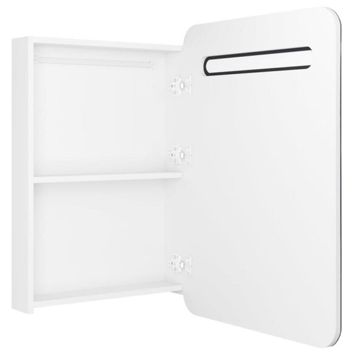 VIDAXL Armoire de salle de bain à miroir LED Blanc brillant 60x11x80cm