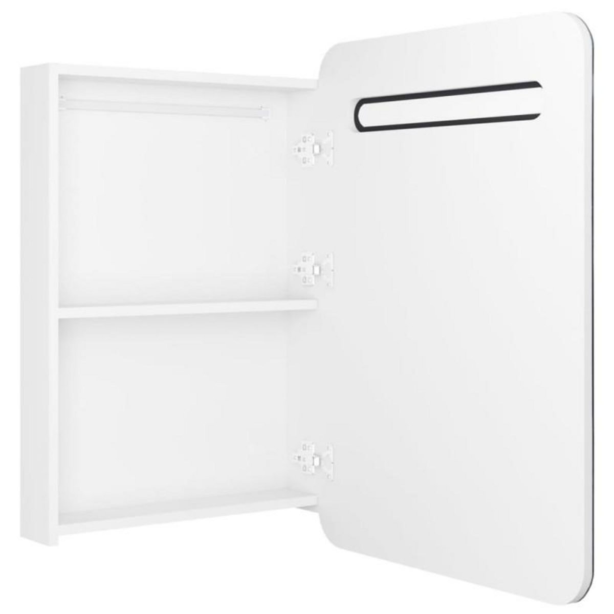 VIDAXL Armoire de salle de bain à miroir LED Blanc brillant 60x11x80cm