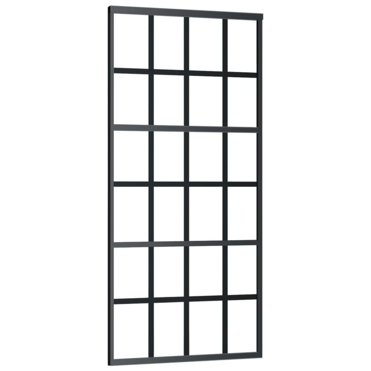 VIDAXL Porte coulissante Verre ESG et aluminium 90x205 cm Noir