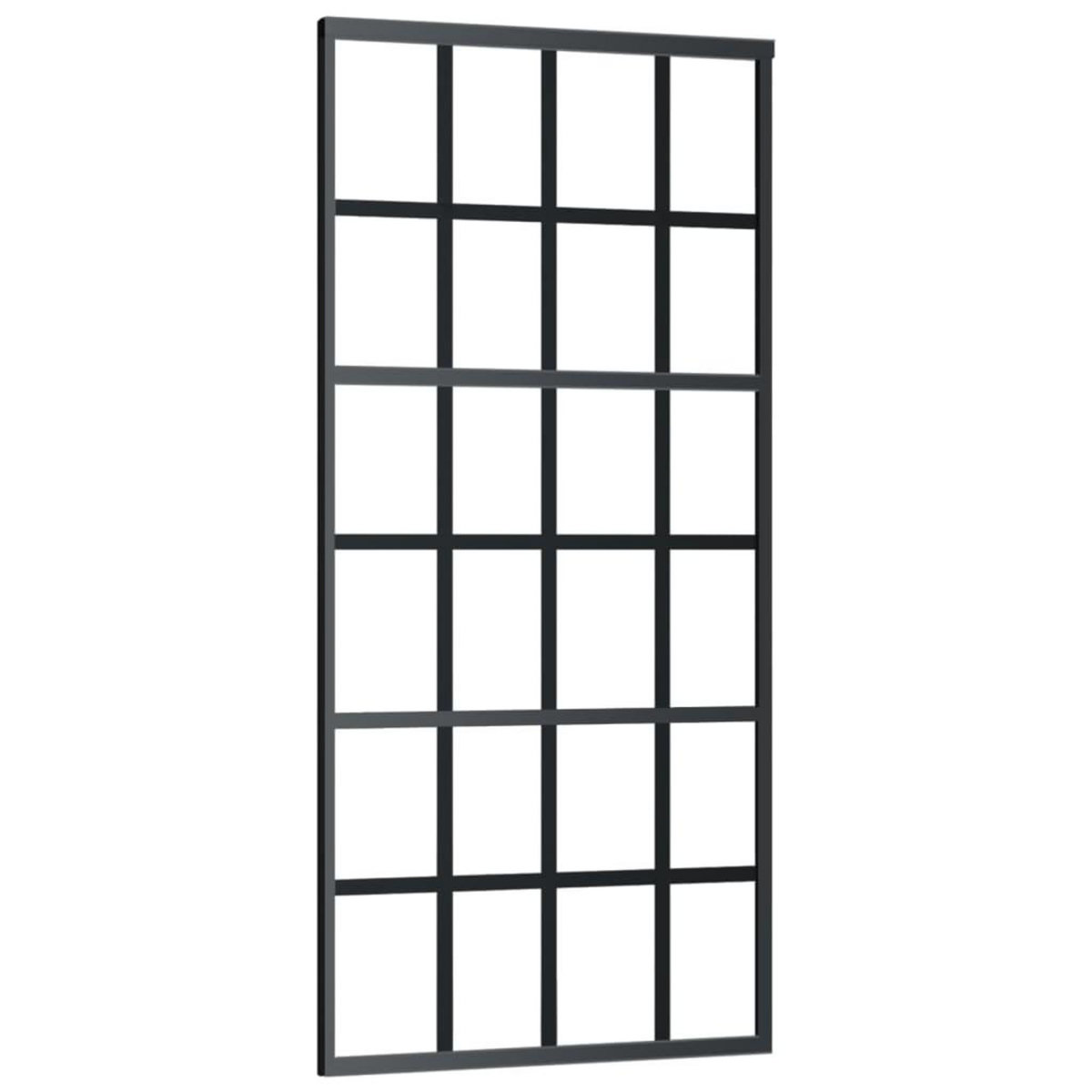 VIDAXL Porte coulissante Verre ESG et aluminium 90x205 cm Noir