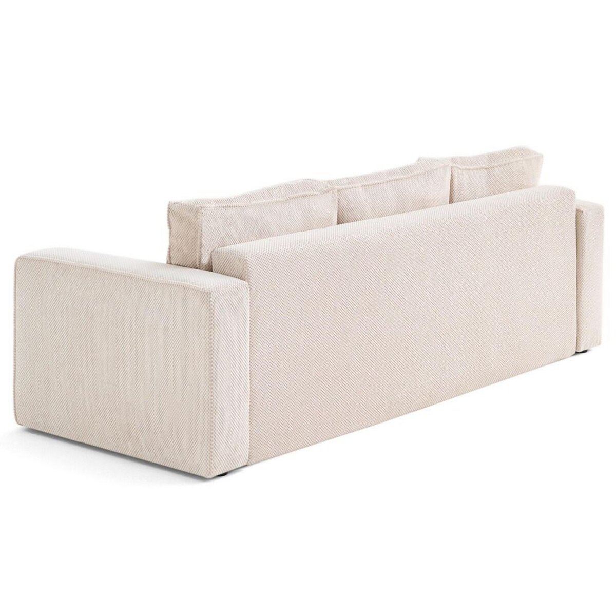 BEST MOBILIER Topaze - canapé droit 3 places convertible avec coffre en velours texturé