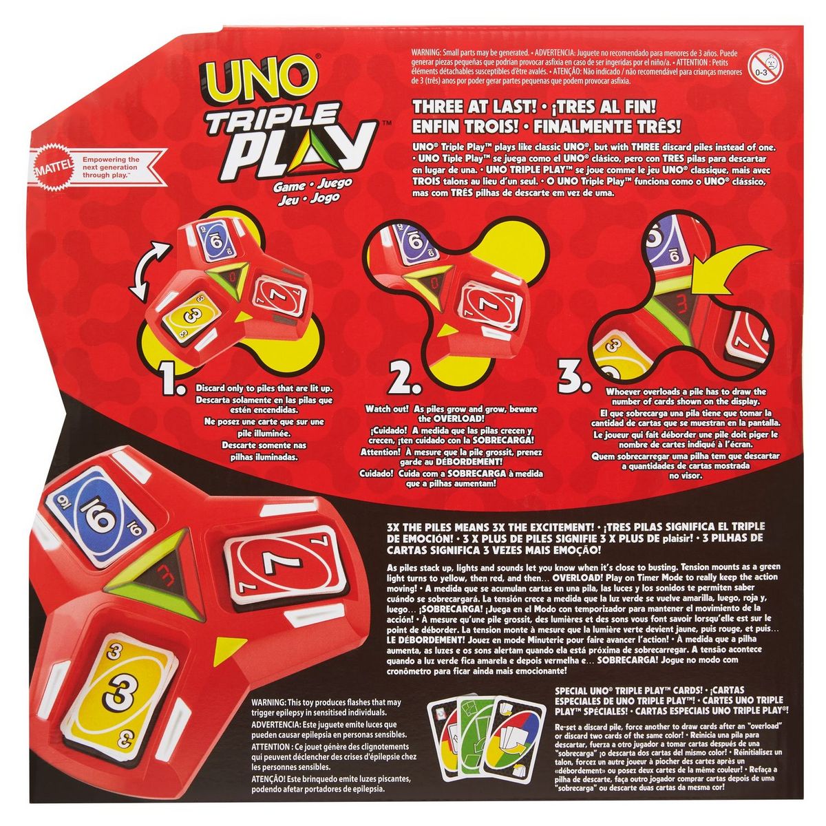 MATTEL MATTEL GAMES UNO Triple Play sonore et lumineux