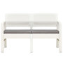 Voir la diapositive 2 : VIDAXL Banc de jardin a 2 places et coussins 120 cm Plastique Blanc