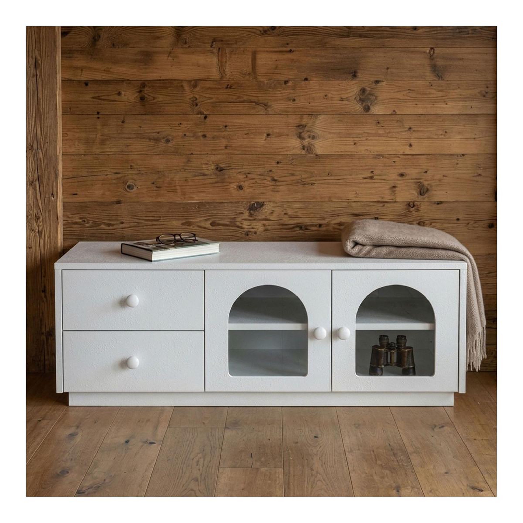 Voir la diapositive 6 : Paris Prix Table basse 2 tiroirs & 2 portes  duane  100cm blanc