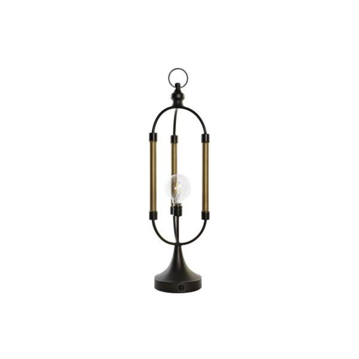 MARKET24 Décoration lumineuse DKD Home Decor Noir Doré Métal (18 x 18 x 61 cm)