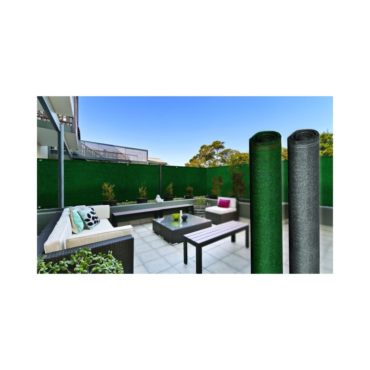 Inkazen Brise vue 220gr/m² 1 x 10 m vert 