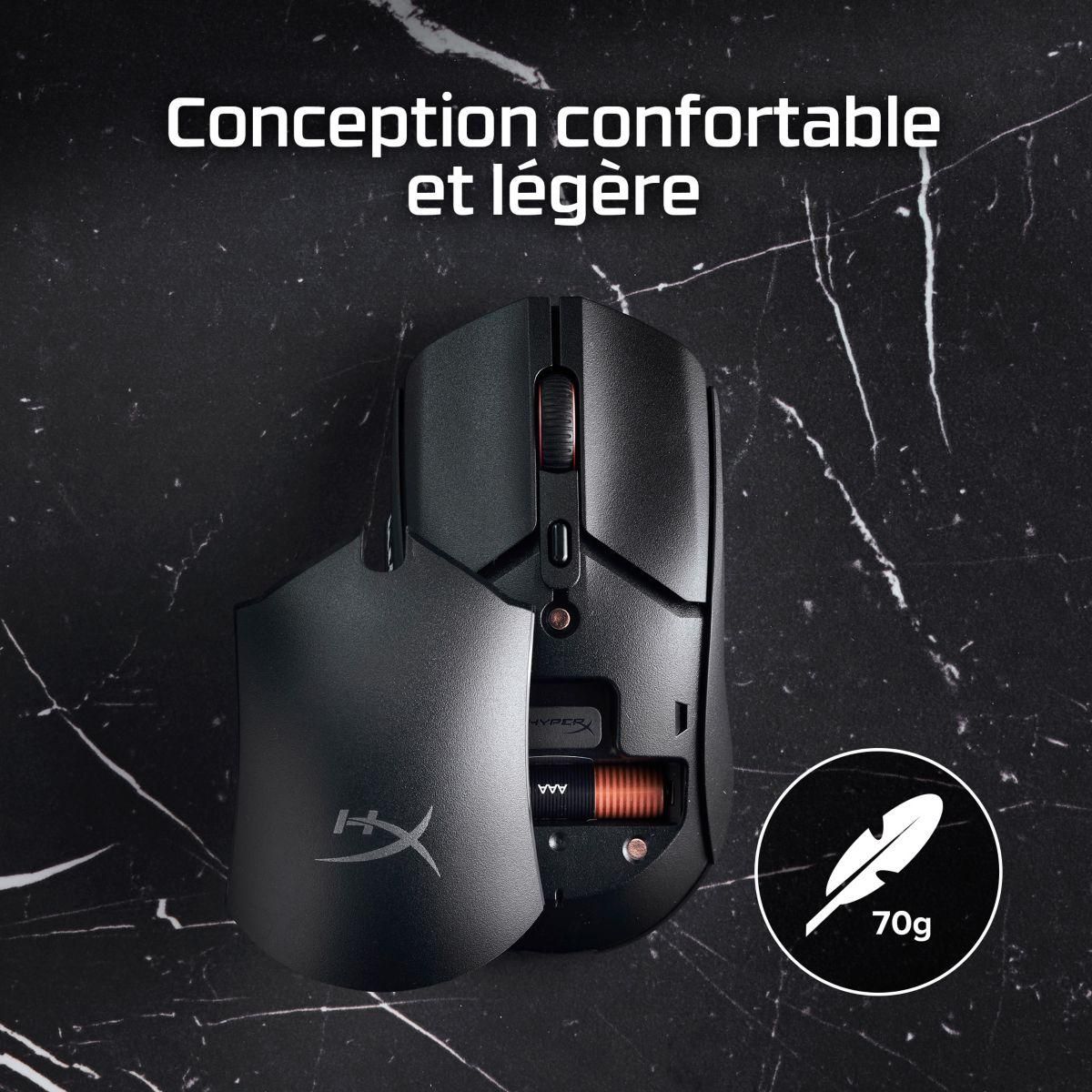 HyperX Souris Gamer Sans Fil Pulsefire Haste 2 Core noir