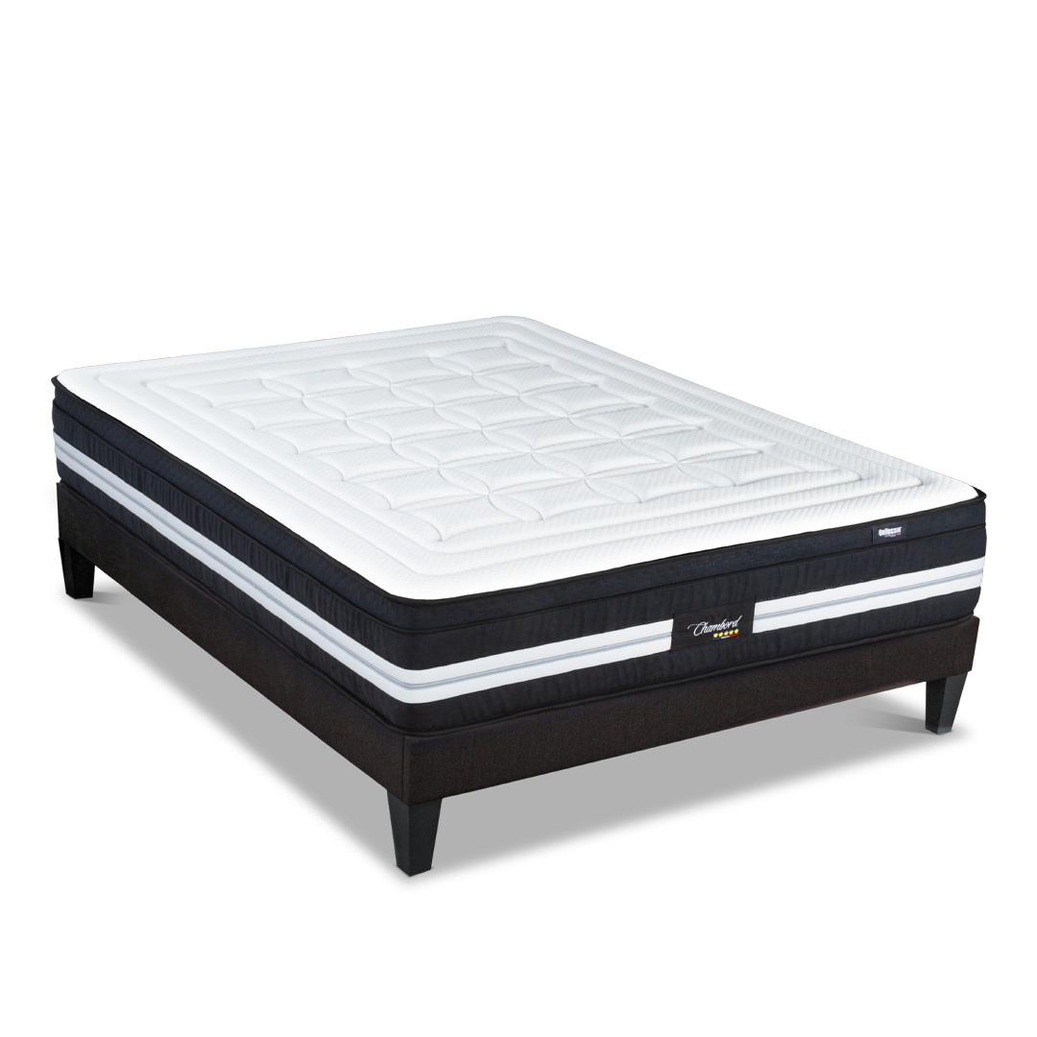 Voir la diapositive 1 : BELLECOUR Bellecour literie | ensemble chambord | matelas micro-ressorts + sommier bois