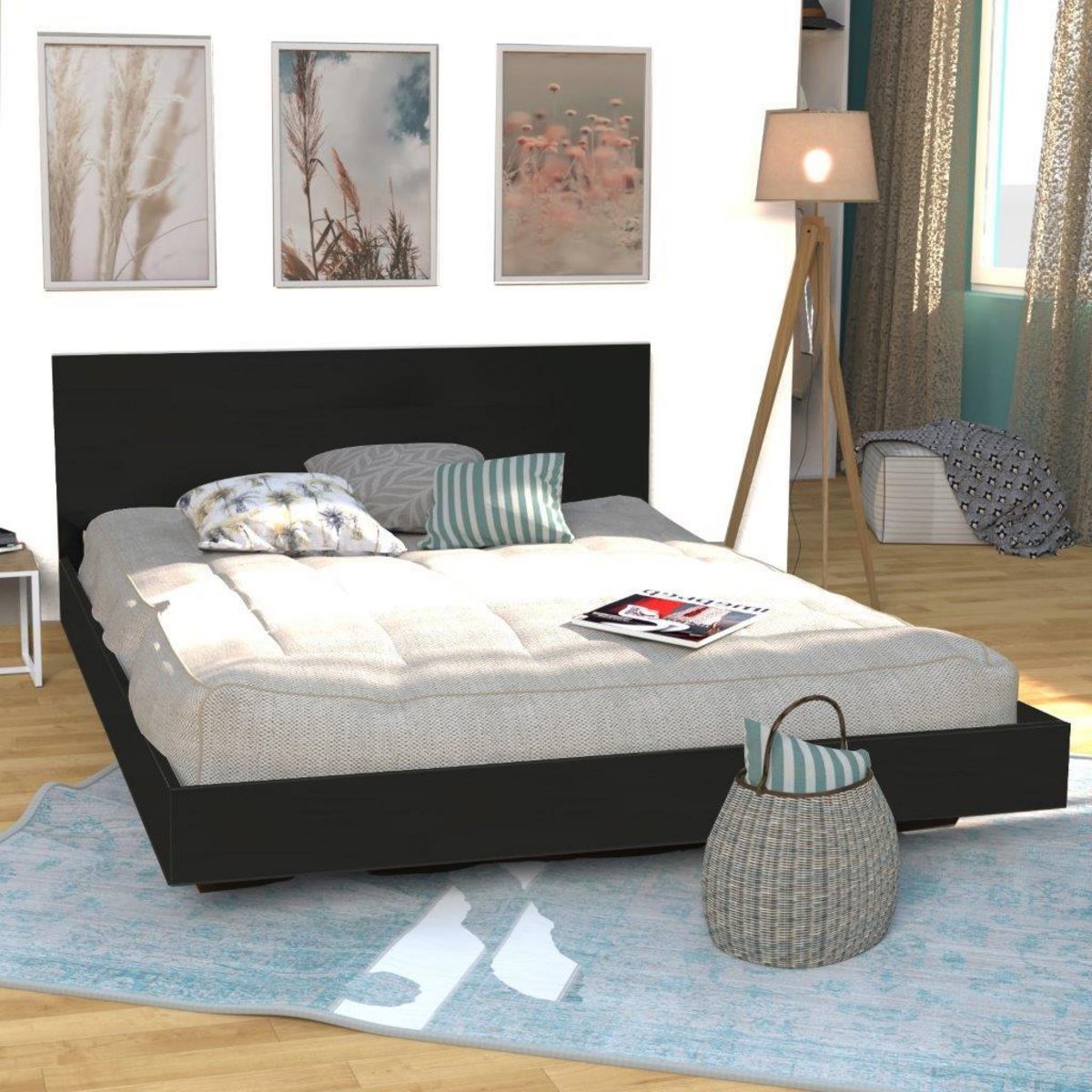 Lit double 160x200 cm avec tête de lit LAGOS