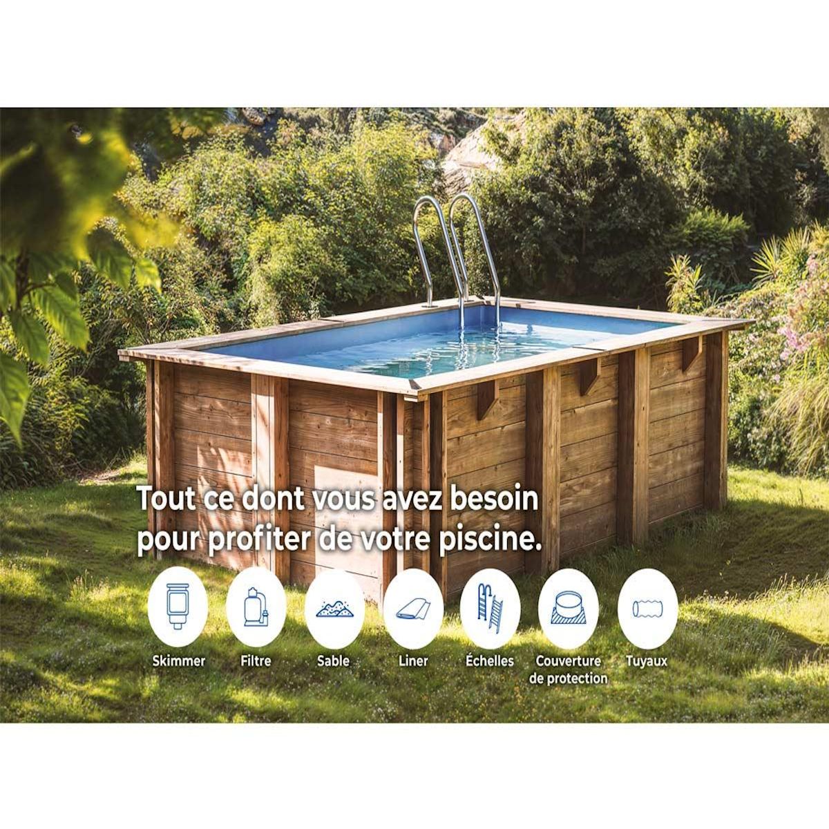 GRE Piscine bois Mango 6,18 x 3,20 x 1,33 m - Gré