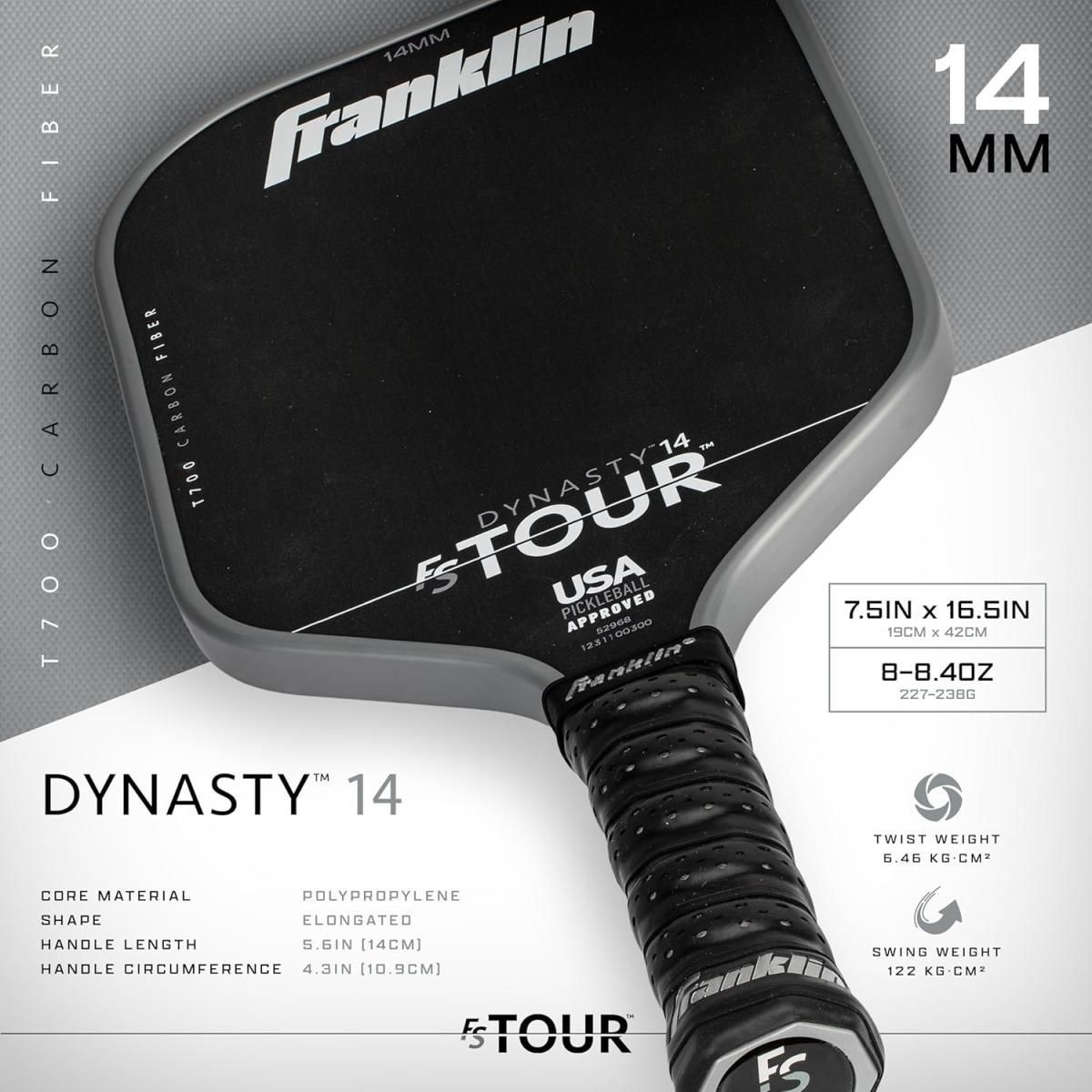 Franklin - raquette pickleball carbon - fs tour dynasty