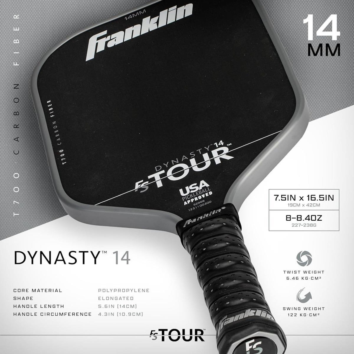 Franklin - raquette pickleball carbon - fs tour dynasty