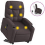 Voir la diapositive 2 : VIDAXL Fauteuil inclinable de massage Marron fonce Tissu