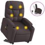 Voir la diapositive 2 : VIDAXL Fauteuil inclinable de massage Marron fonce Tissu