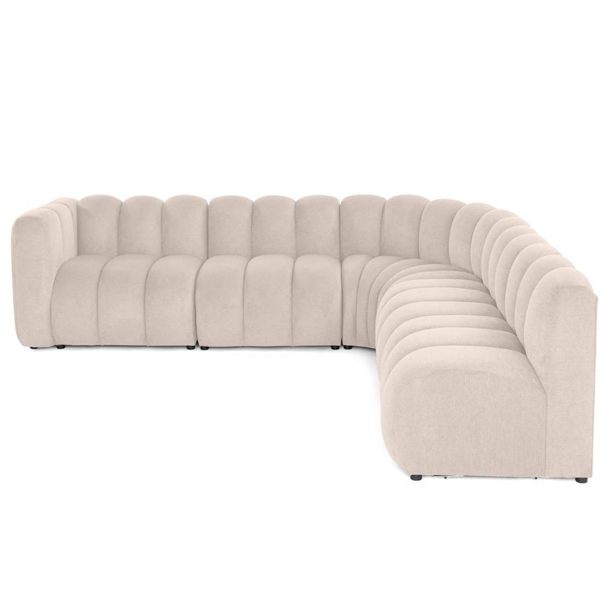 Voir la diapositive 1 : LISA DESIGN Debbie - canapé modulable d'angle droit 5 places en tissu texturé