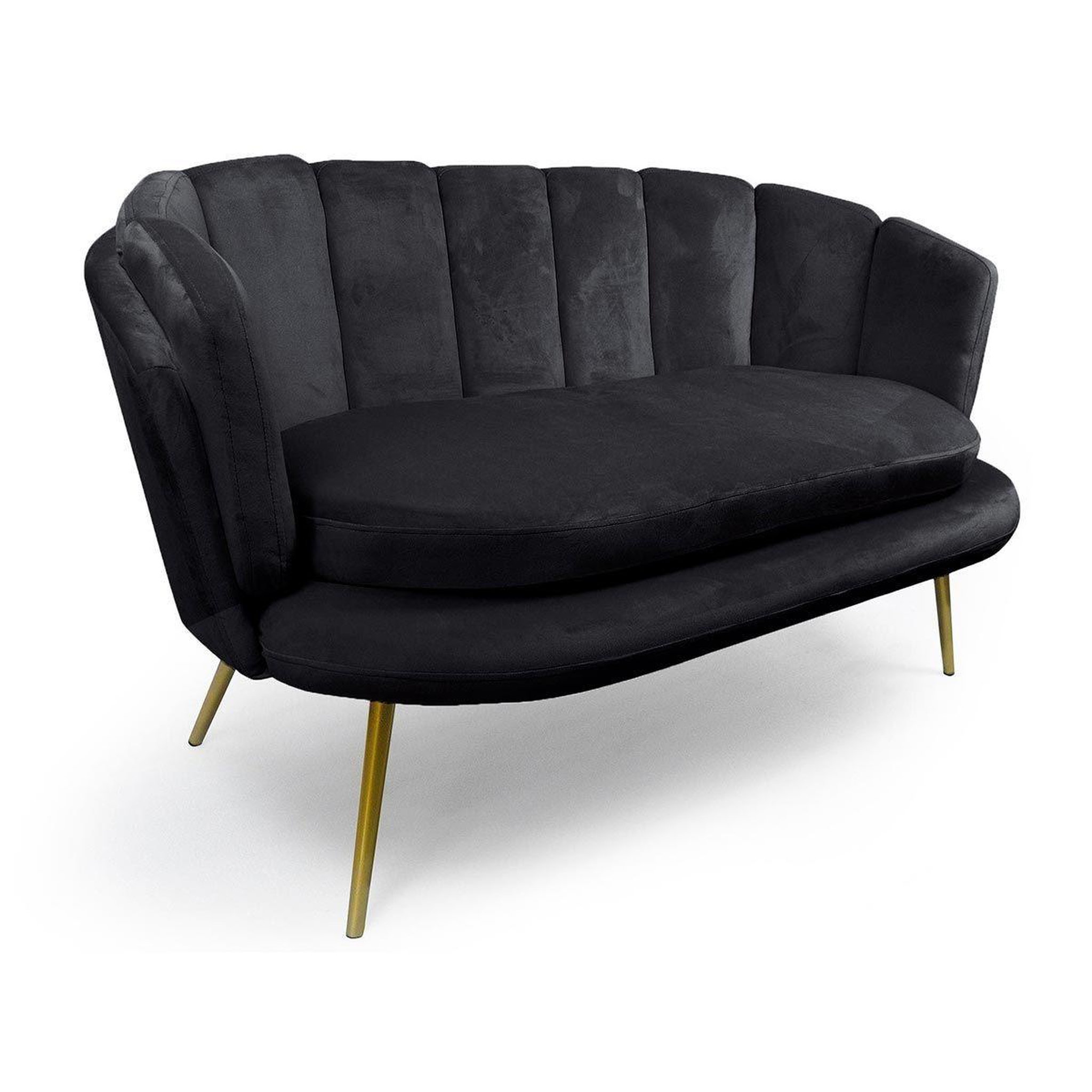 Paris Prix Canapé 2 places en velours  dabren  138cm noir