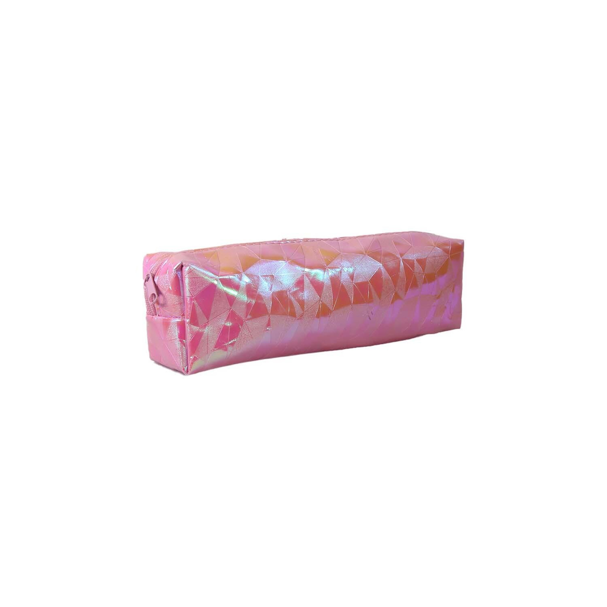 Voir la diapositive 2 : Bagtrotter Trousse scolaire rectangulaire brillante - Rose holographique - Fille - 1 compartiment