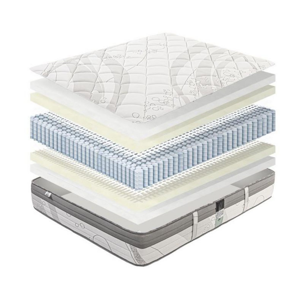 LUXURY LITERIE LUXURY LITERIE - Ensemble matelas + sommier - RELAXATION - 140 x 190 cm - Tapissier - Ferme - Face été/hiver