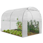 Voir la diapositive 1 : ID MARKET Serre tunnel de jardin 4 saisons 6M² blanche gamme maraîchère ROMA 2x3M