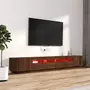 VIDAXL Ensemble de meubles TV avec lumieres LED 3 pcs Chene marron