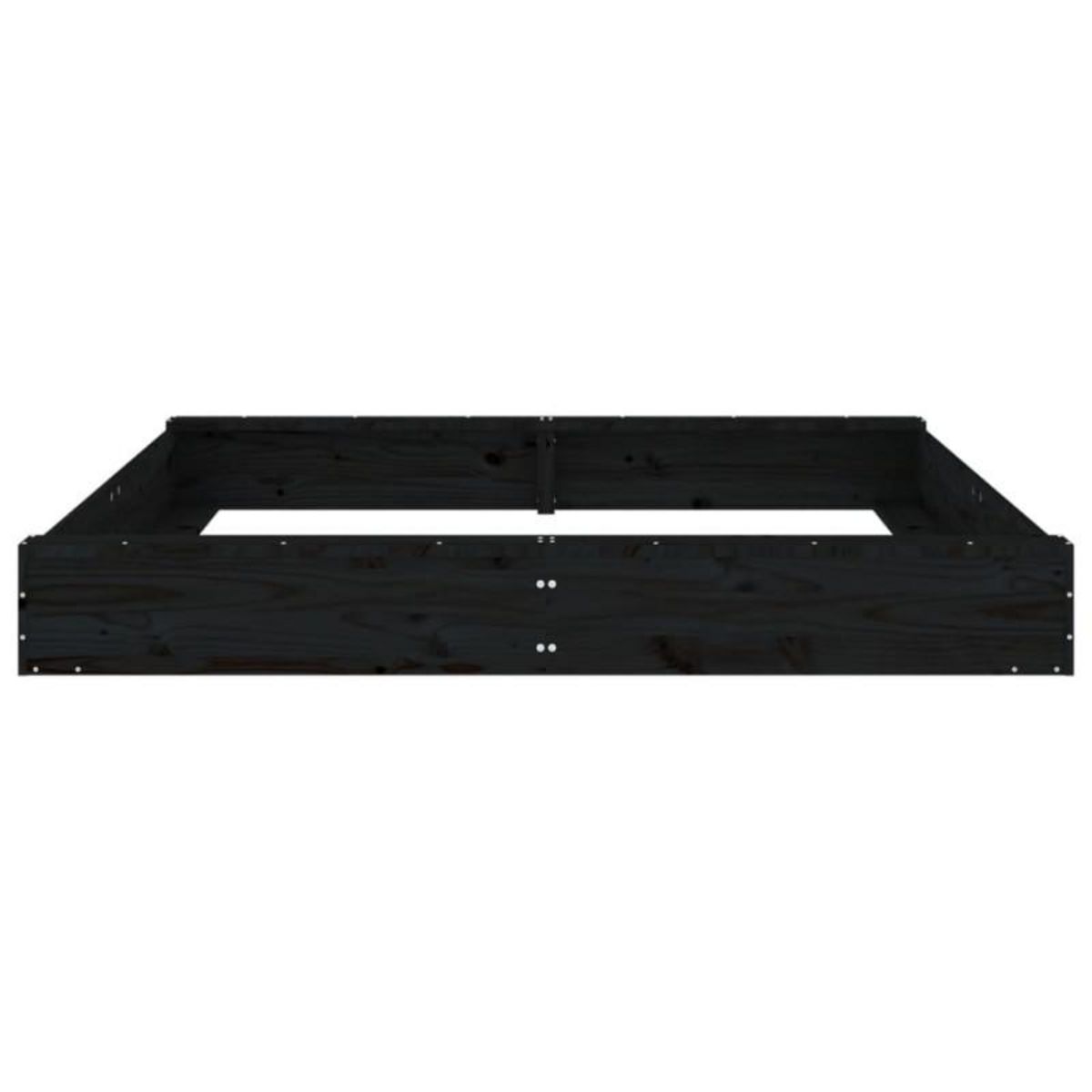 VIDAXL Bac à sable avec sièges noir carré bois de pin massif