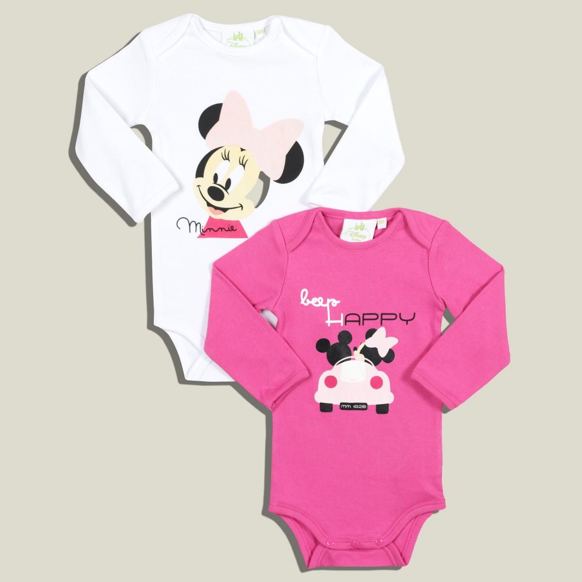 MINNIE Lot de 2 bodies manches longues bébé