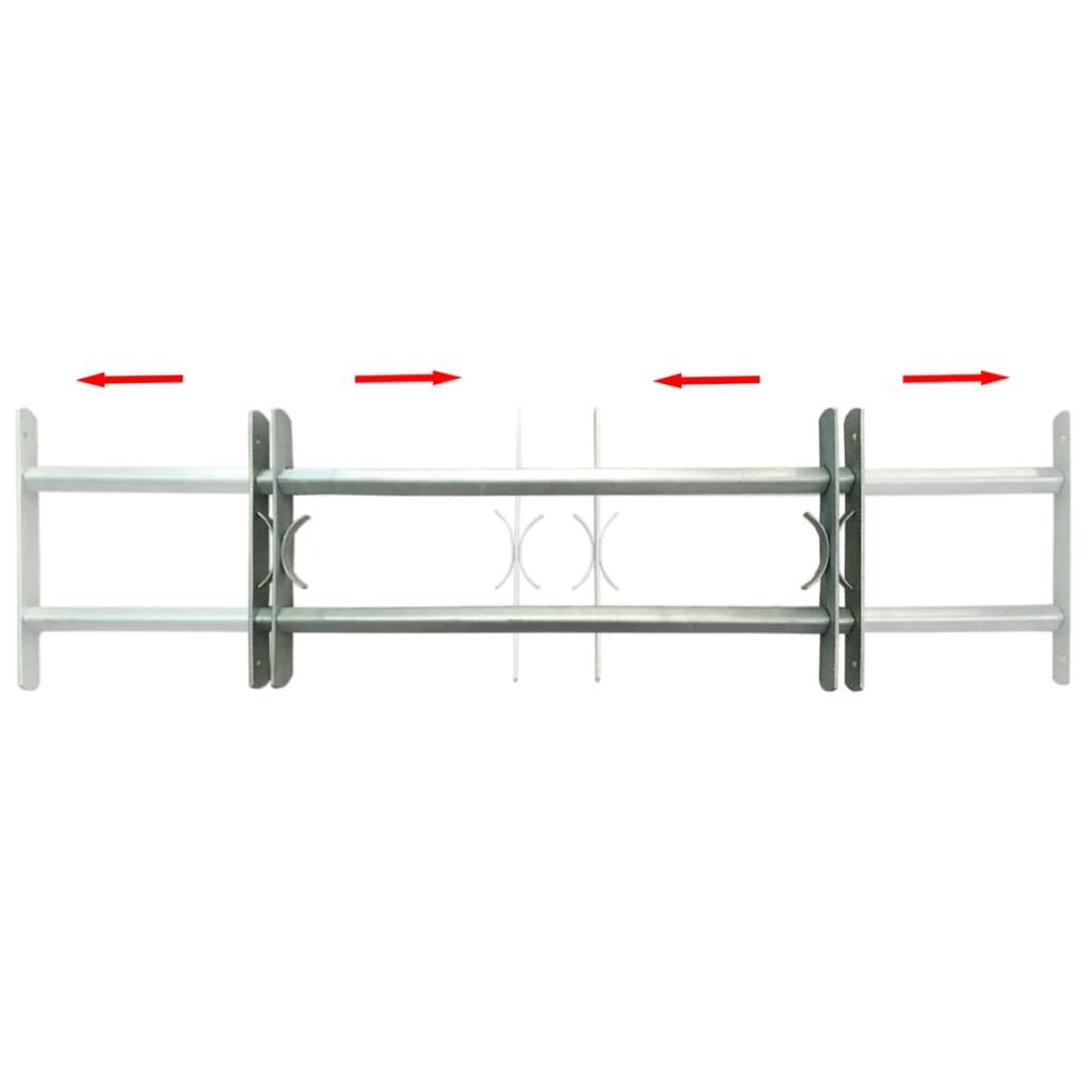 Voir la diapositive 2 : VIDAXL Grille reglable de securite de fenetres et 2 barres 500-650 mm