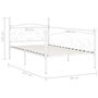 Voir la diapositive 6 : VIDAXL Cadre de lit sans matelas avec sommier a lattes metal 90x200 cm