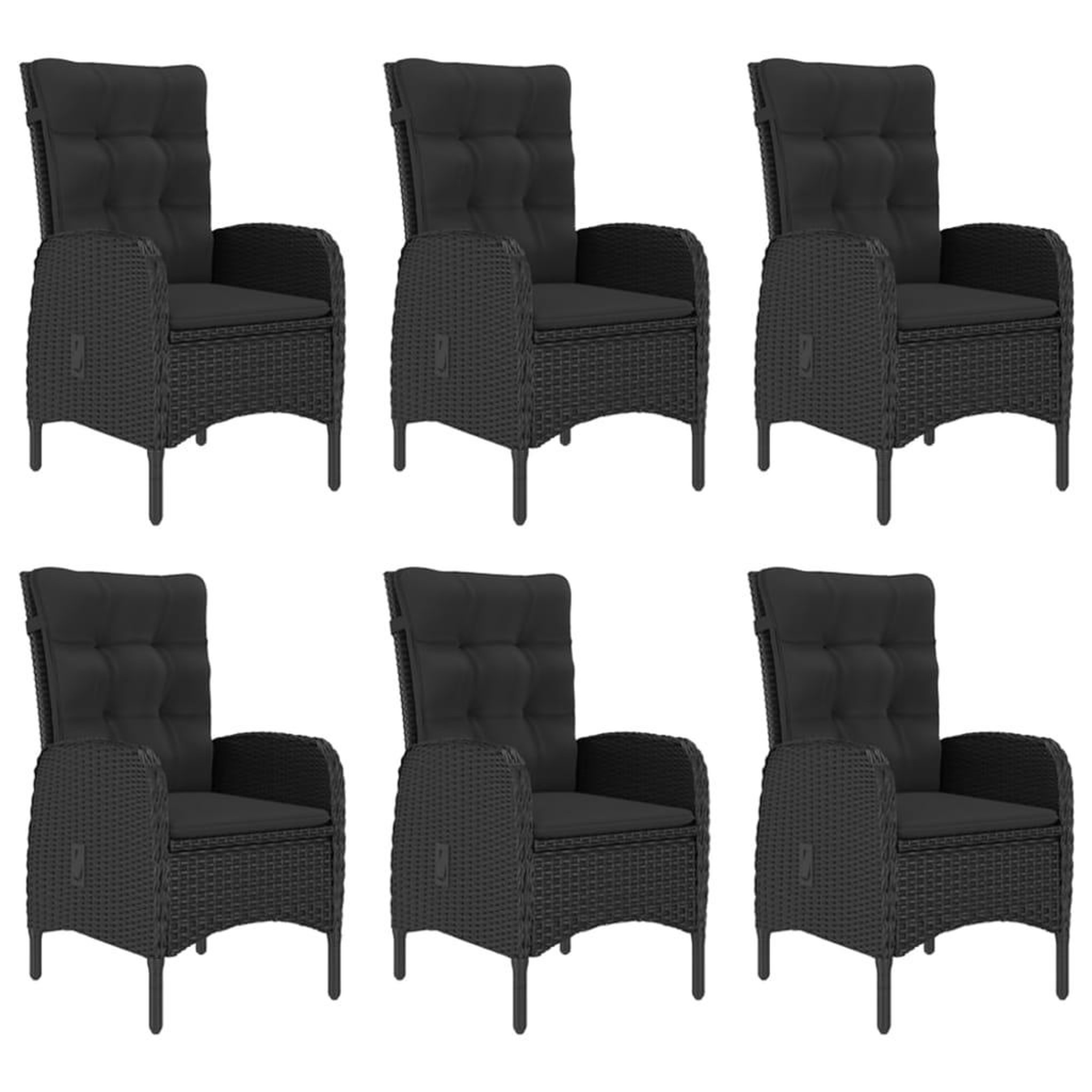 Voir la diapositive 5 : VIDAXL Ensemble a manger de jardin 7 pcs Noir