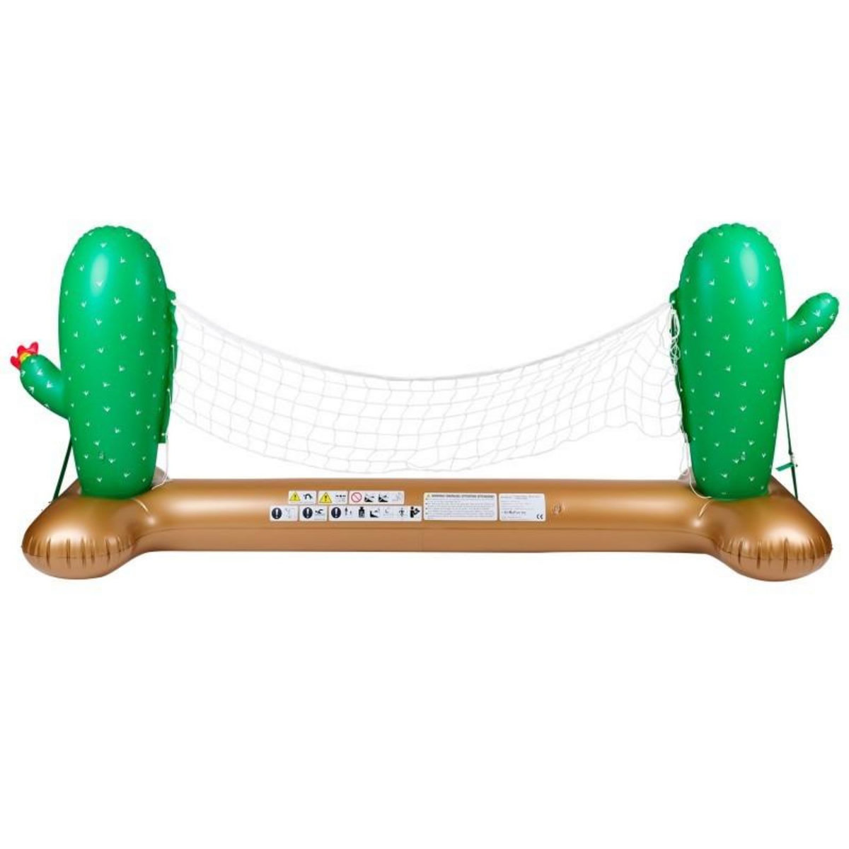 AIRMYFUN Filet de Volley Gonflable et Flottant pour Piscine & Plage, 274 x 165 x 37 cm - Design Cactus