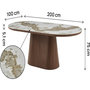 Voir la diapositive 3 : Habitat et Jardin Table à manger ovale en céramique pandora  Bellagio  - 8 places - Beige