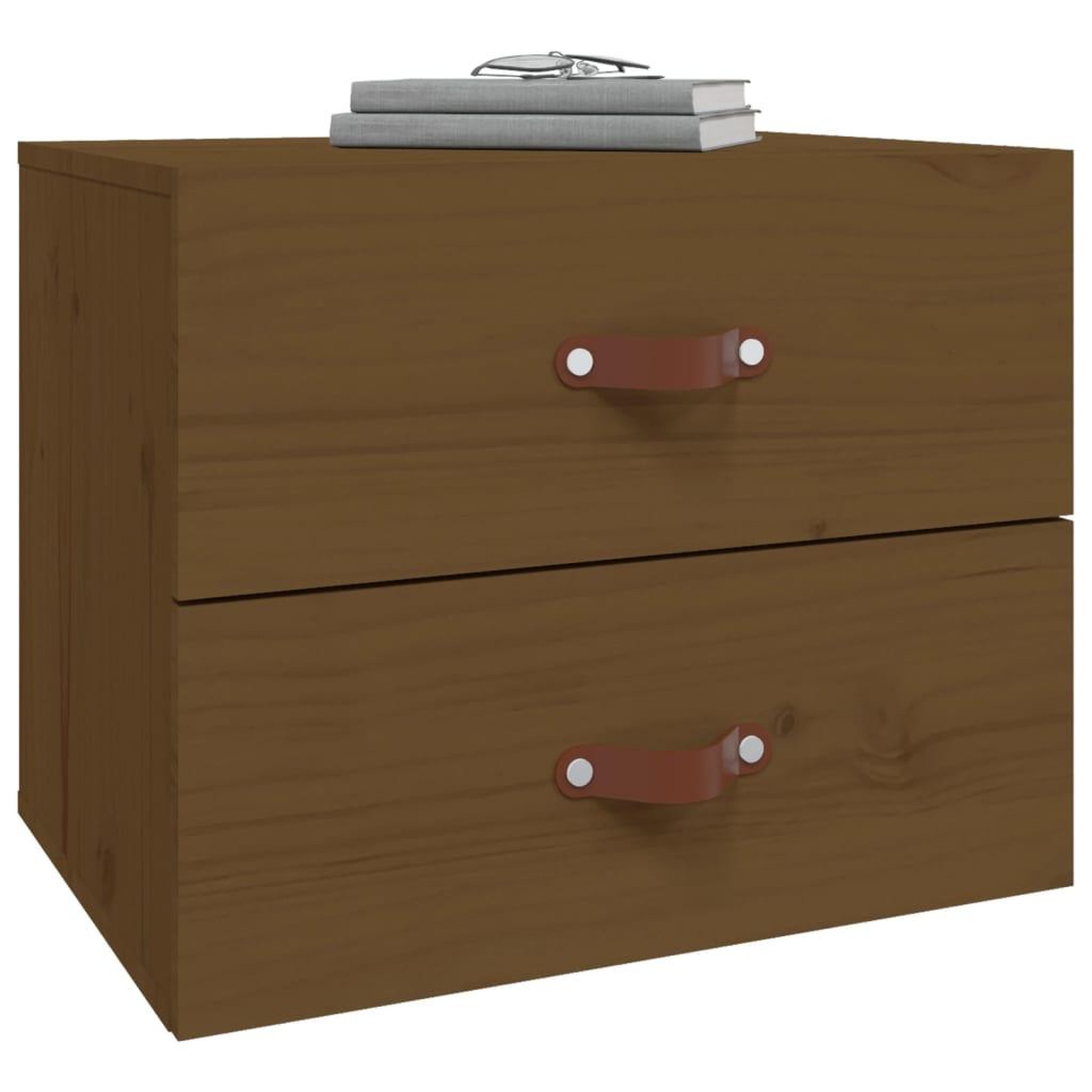 Voir la diapositive 4 : VIDAXL Table de chevet murale Marron miel 50x36x40 cm