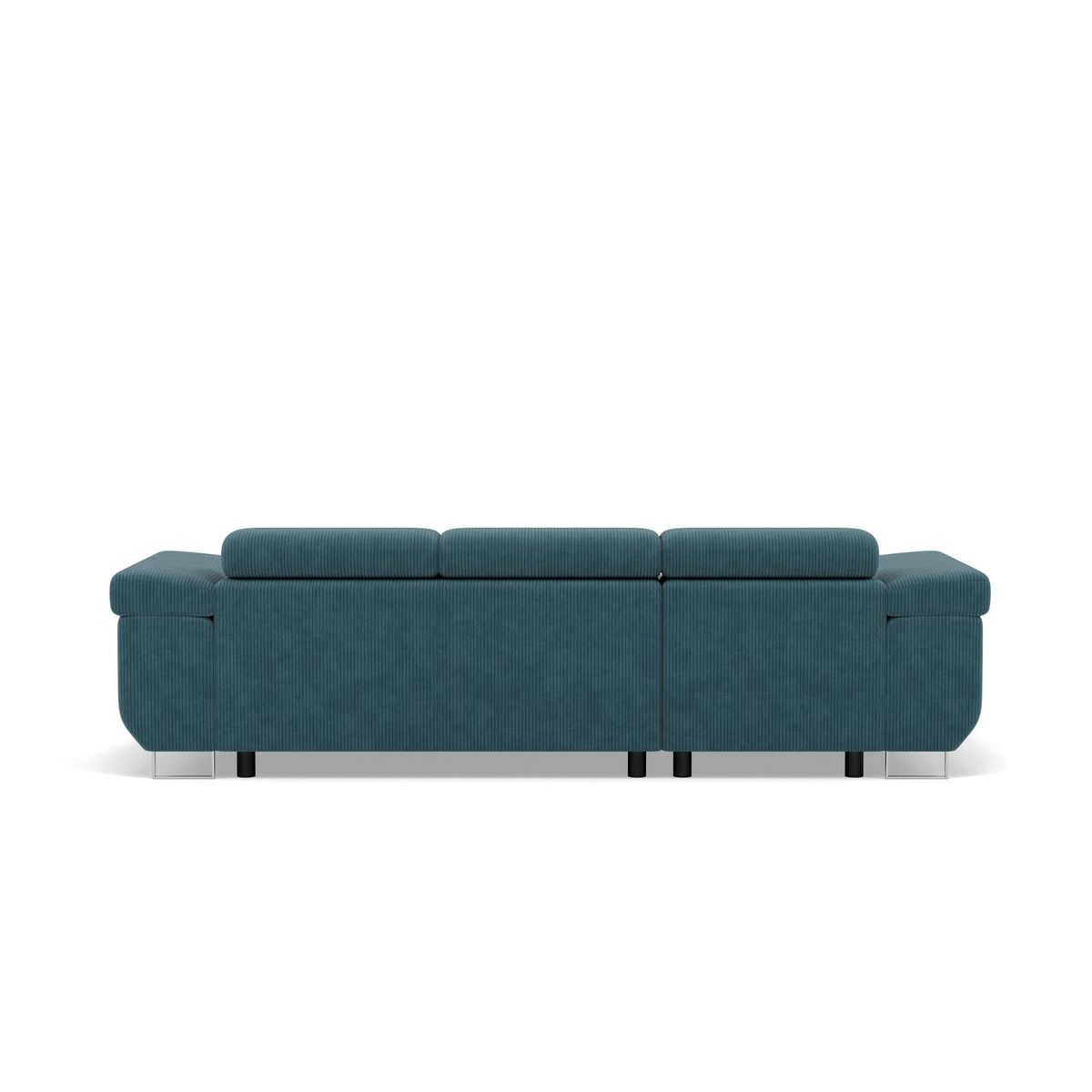 BEST MOBILIER Pablo - canapé d'angle gauche - 6 places - convertible avec coffre et têtières réglables - en velours côtelé