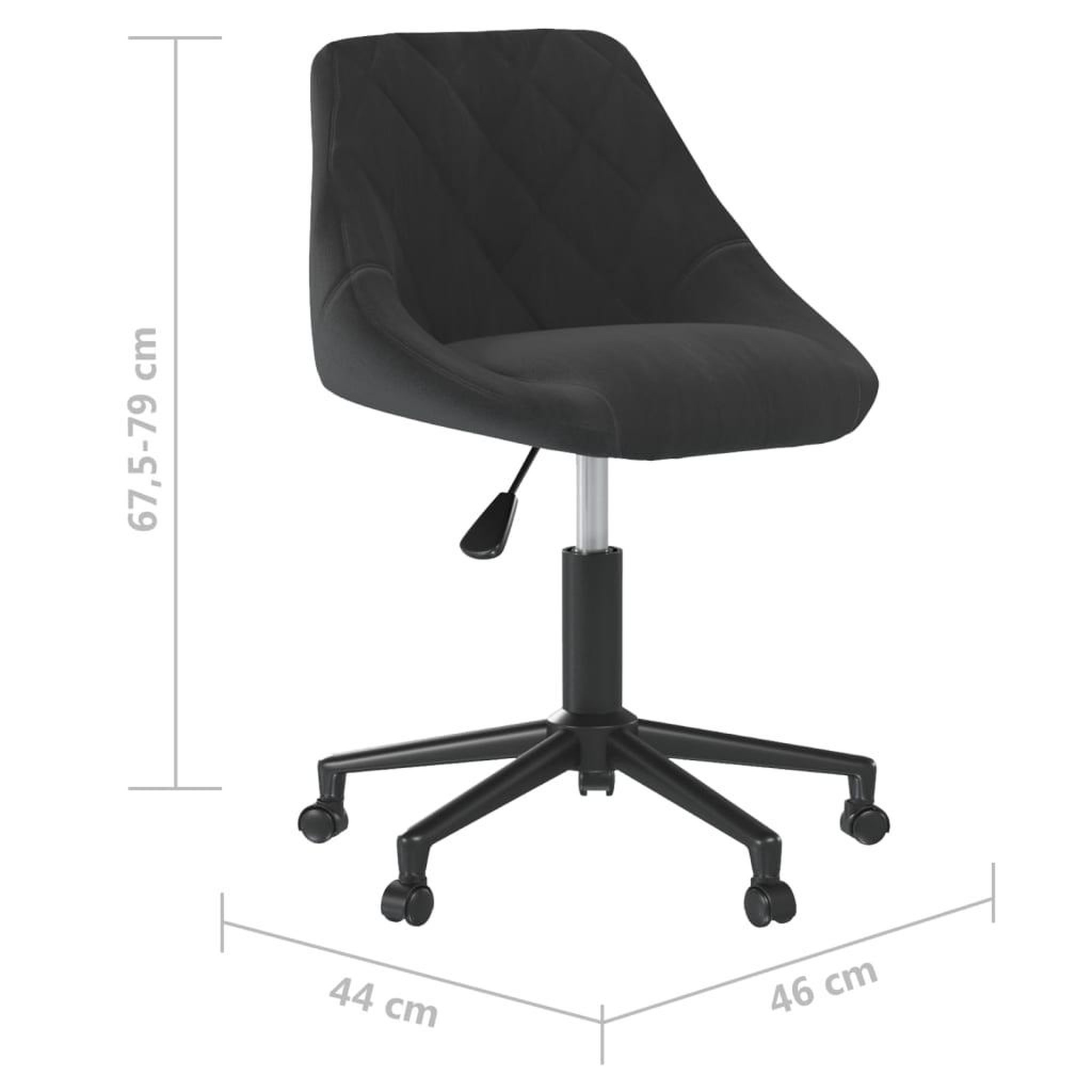 Voir la diapositive 6 : VIDAXL Chaise pivotante de bureau Noir Velours