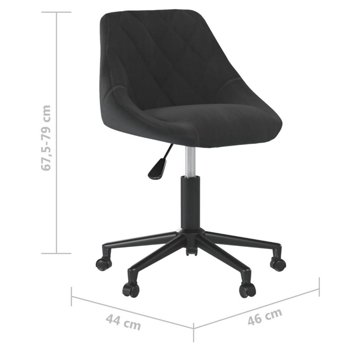 VIDAXL Chaise pivotante de bureau Noir Velours