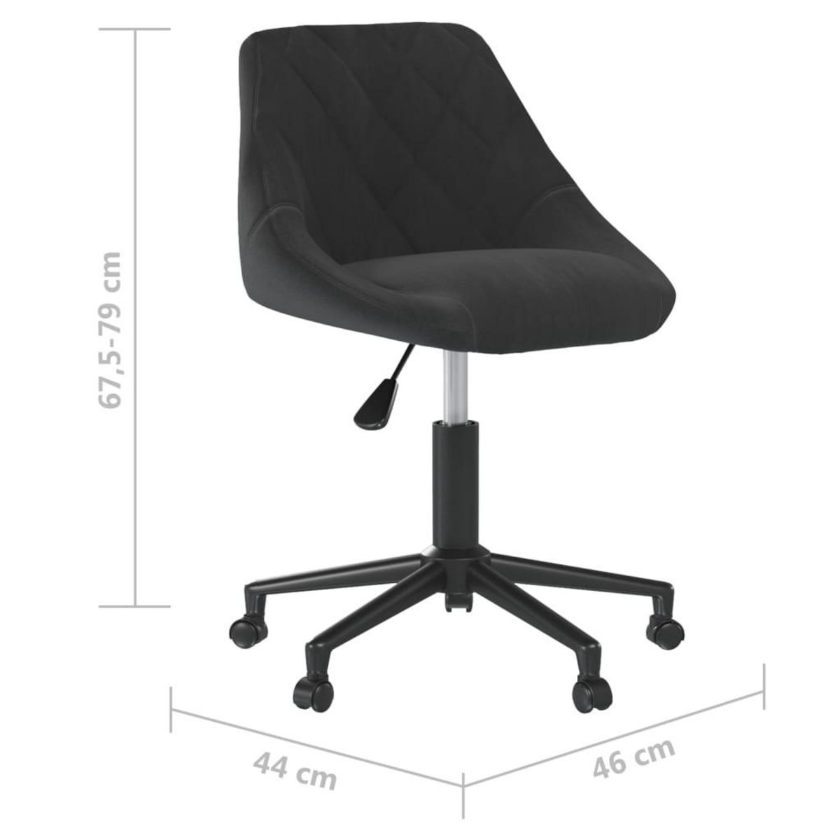 VIDAXL Chaise pivotante de bureau Noir Velours