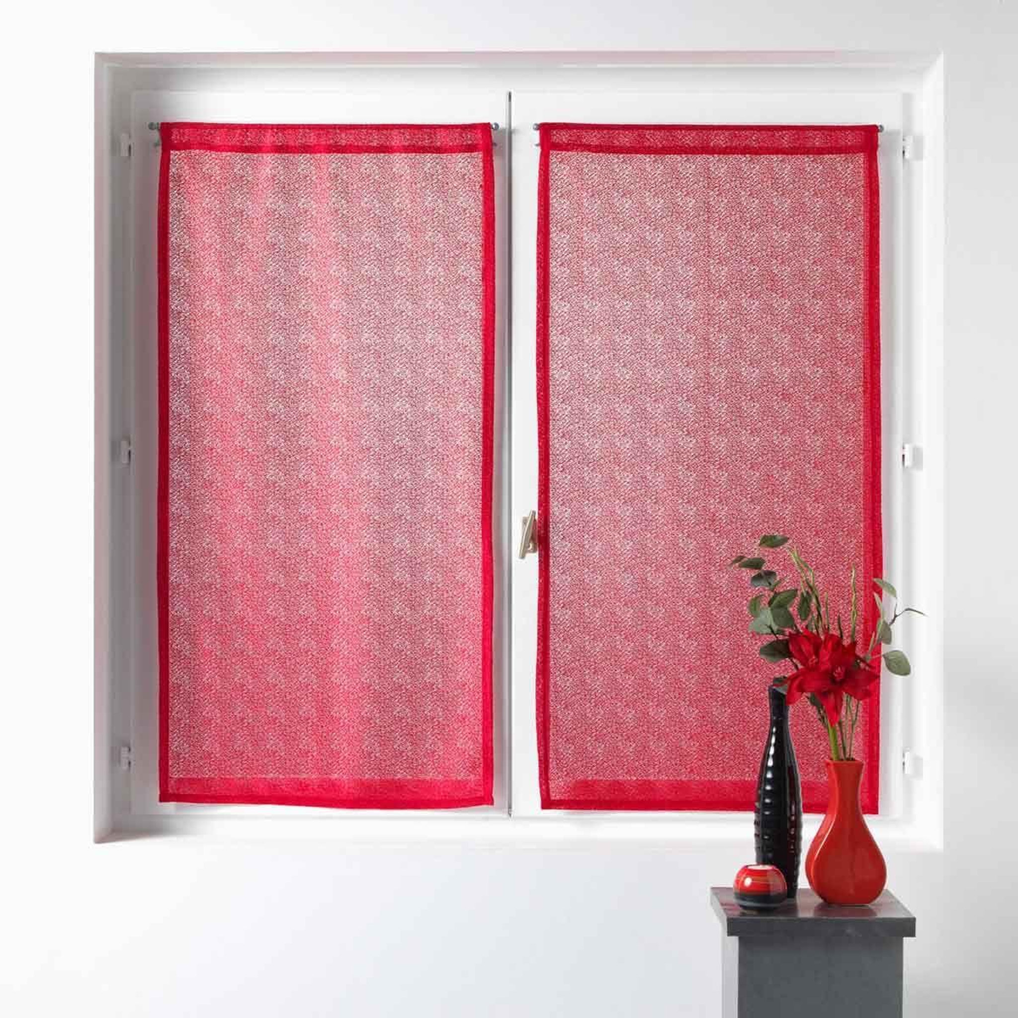 Voir la diapositive 3 : Douceur d'Intérieur Paire de voilages  castille  60x160cm rouge