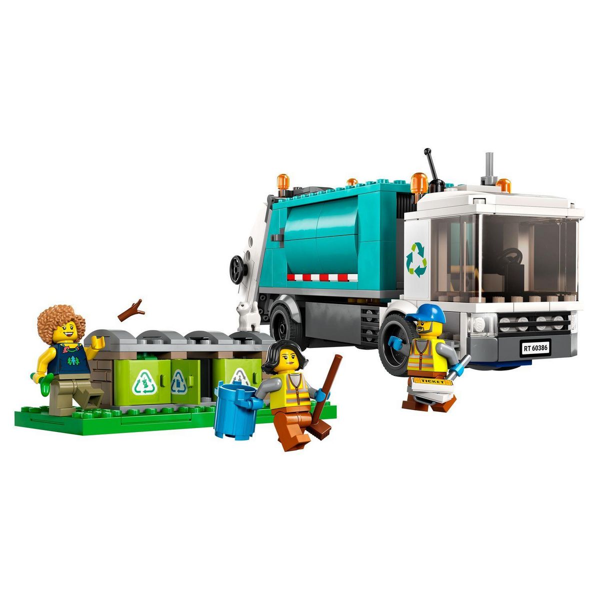 LEGO City 60386 Le camion de recyclage,  Jouet Camion-Poubelle, Jeu Éducatif 