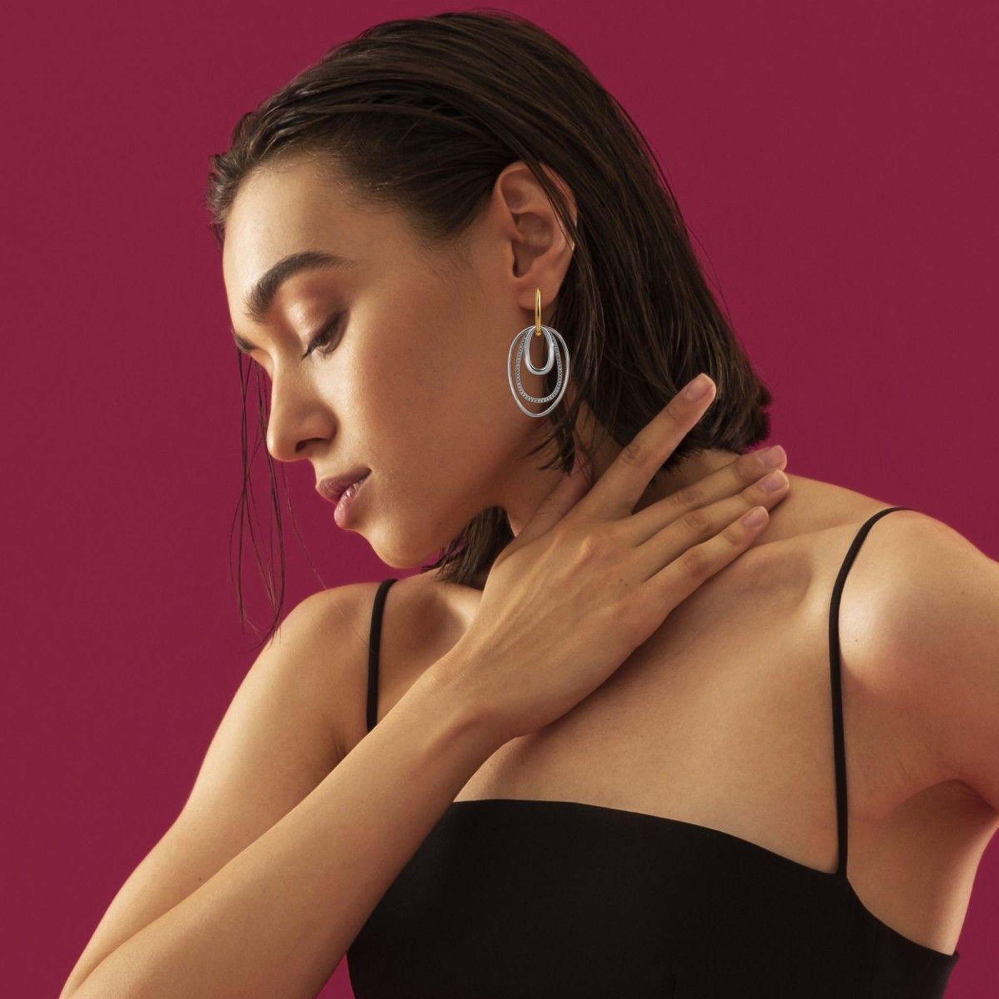 Voir la diapositive 2 : SC BOHEME Boucles d'oreilles SC Bohème ornées de zirconium