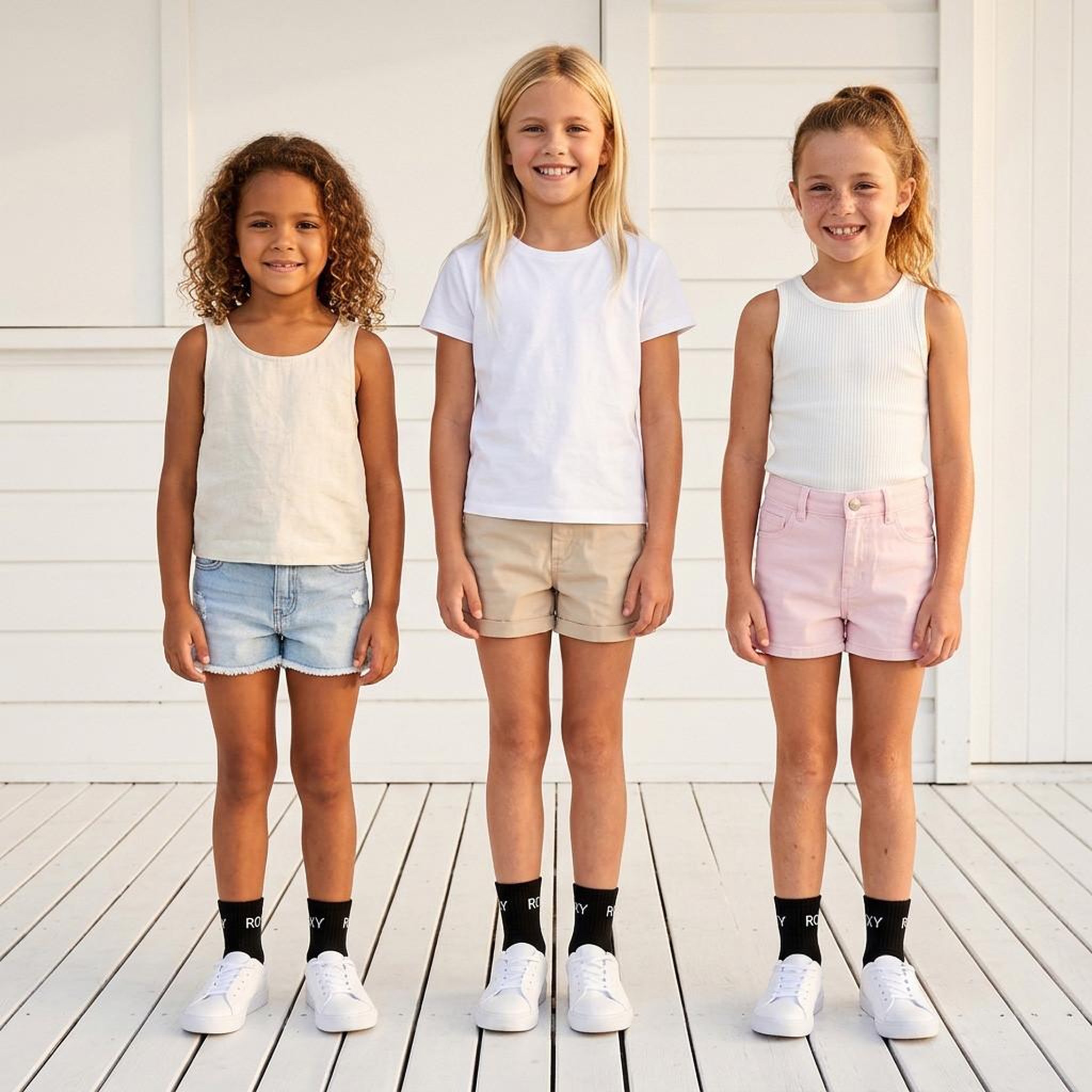Voir la diapositive 2 : ROXY Roxy chaussettes fille quarter pack 6 - coton respirant