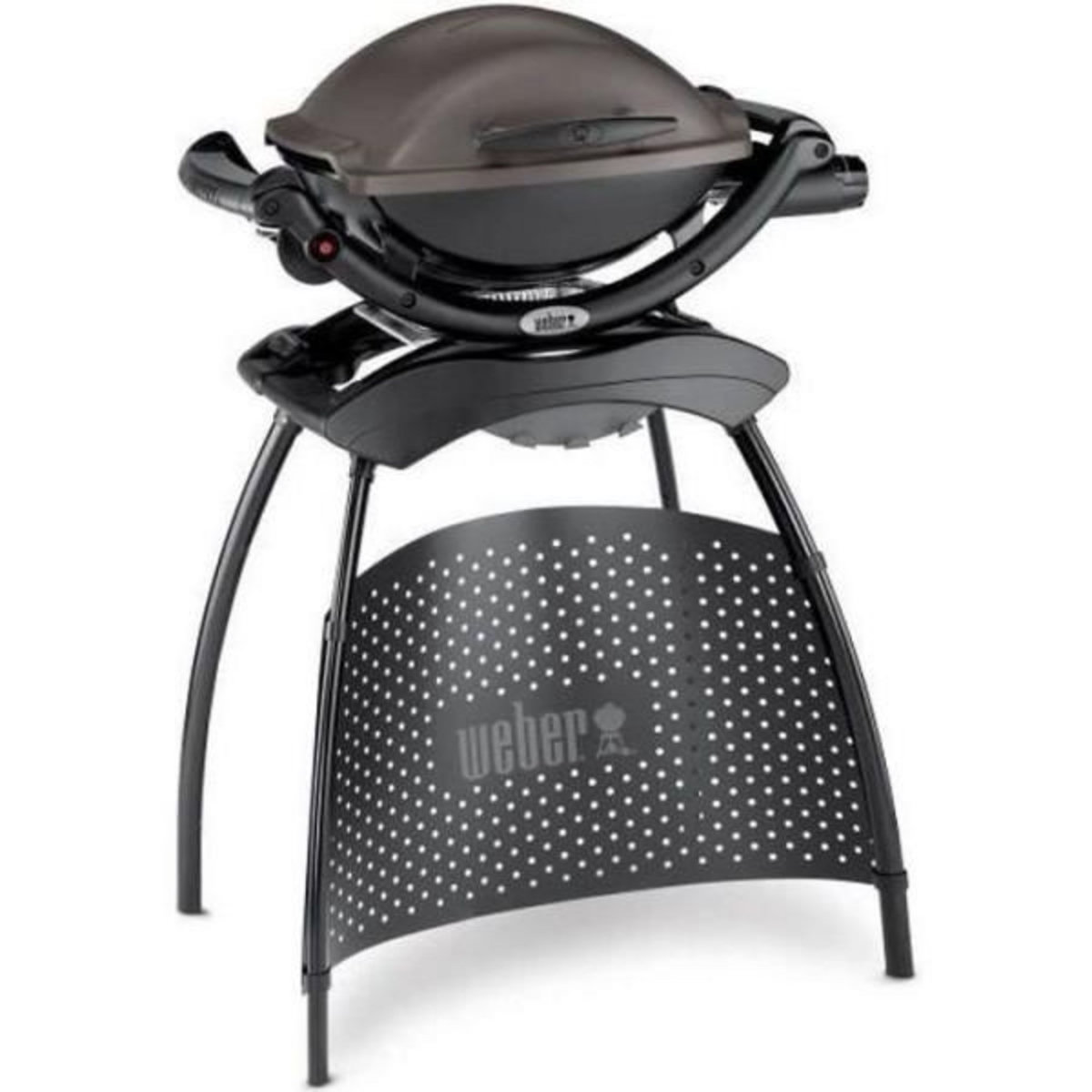 AAAAA Barbecue a gaz Weber Q 1000 - Noir - Surface de cuisson 43x32cm - Allumage piézoélectrique