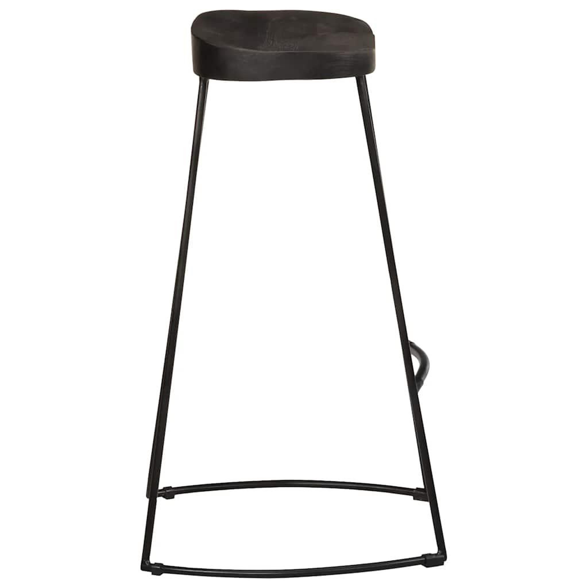 Voir la diapositive 3 : VIDAXL Tabourets de bar lot de 2 noir 45x40x78 cm bois manguier massif