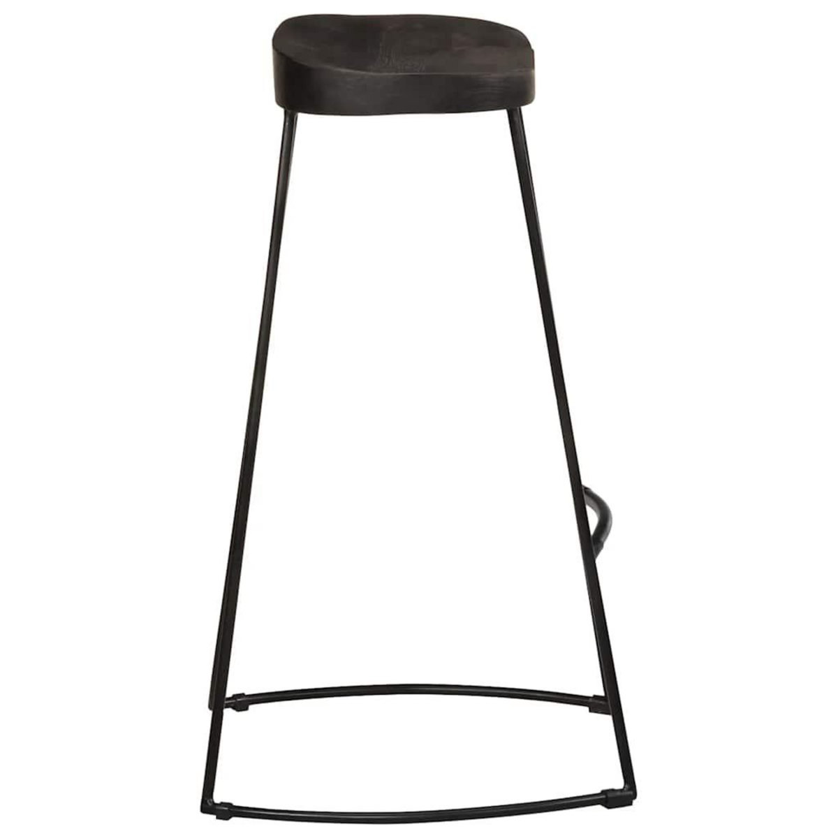 VIDAXL Tabourets de bar lot de 2 noir 45x40x78 cm bois manguier massif