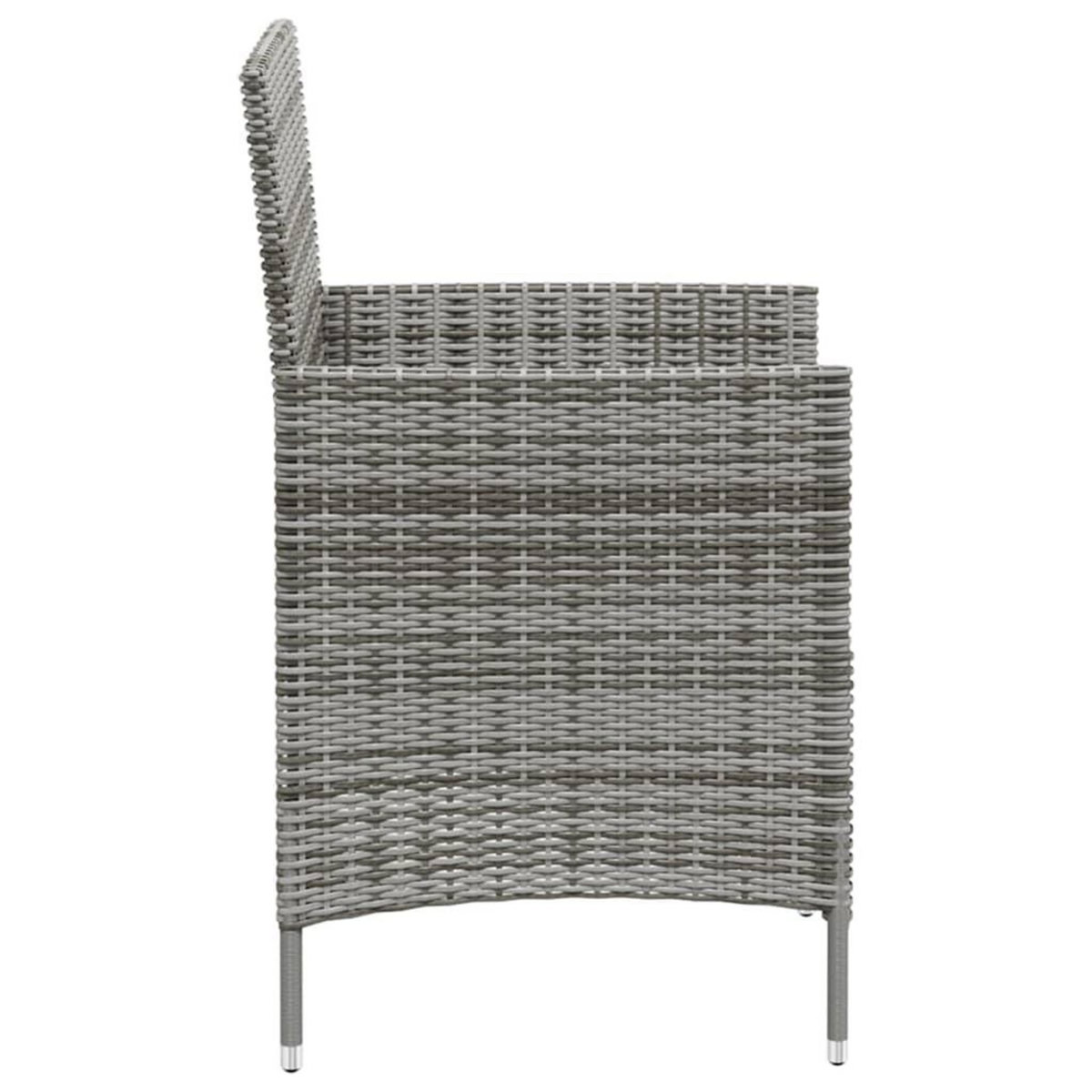 VIDAXL Chaises de jardin avec coussins lot de 2 Resine tressee Gris
